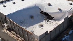 Gymnasium roof collapse at North Medford High School. Gymnasium roof collapse at North Medford High School.