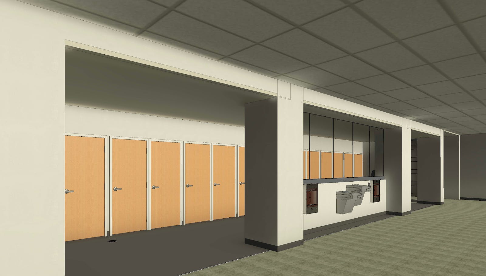 Rendering of the design that will be used in some of the restrooms in two Granite district high schools.