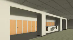 Rendering of the design that will be used in some of the restrooms in two Granite district high schools.