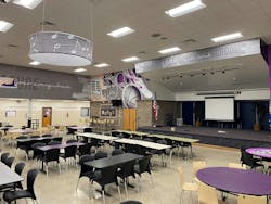 In addition to its primary purpose as an eating space, a cafeteria is often used to meet other school facility needs. In addition to its primary purpose as an eating space, a cafeteria is often used to meet other school facility needs.