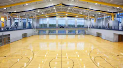 A hard maple floor at the University of Tennessee-Chattanooga