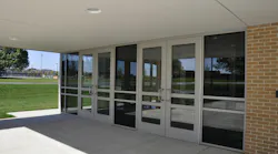 A school's exterior doors should be electronically monitored to indicate whether the door is open or closed.
