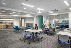 Adaptable learning environments with movable furniture, modular zones and flexible infrastructure, like here at the Butler University Science Complex, enable campuses to reconfigure spaces as programs evolve without major reinvestment.