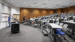 Buildings planned with flexible infrastructure can support both lecture-based and research-intensive uses within the same facility over time. (Butler University Science Complex, Indianapolis)
