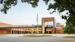 Entrance to newly renovated Chapel Hill High School in Georgia