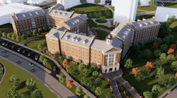 Aerial view rendering of proposed student housing at Western Kentucky University campus.