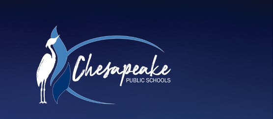 Chesapeake Public Schools logo featuring white bird against dark blue background