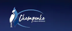 Chesapeake Public Schools logo featuring white bird against dark blue background
