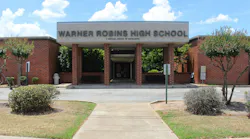 Entrance to Warner Robins High School building.