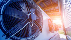 Close up of industrial metal HVAC units.