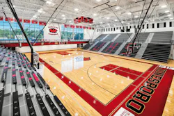 Newly renovated gymnasium at Jonesboro High School by Cooper Carry.