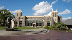 Exterior of new library building at Villanova University.